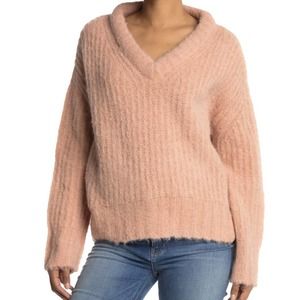 SEA Fabiana Boxy Sweater In Light/pastel Pink Size M
